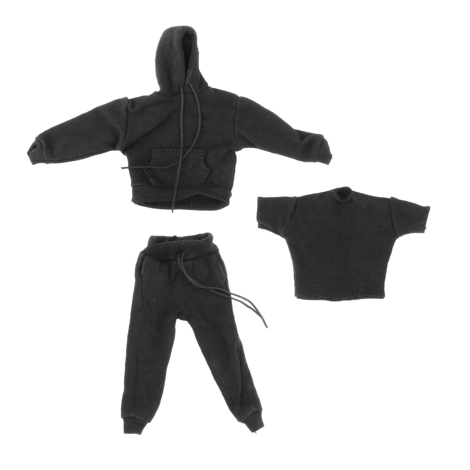 1/12スケールの男性用パーカー、Tシャツ、パンツのセット。 - T-Shirts のレビューと価格
