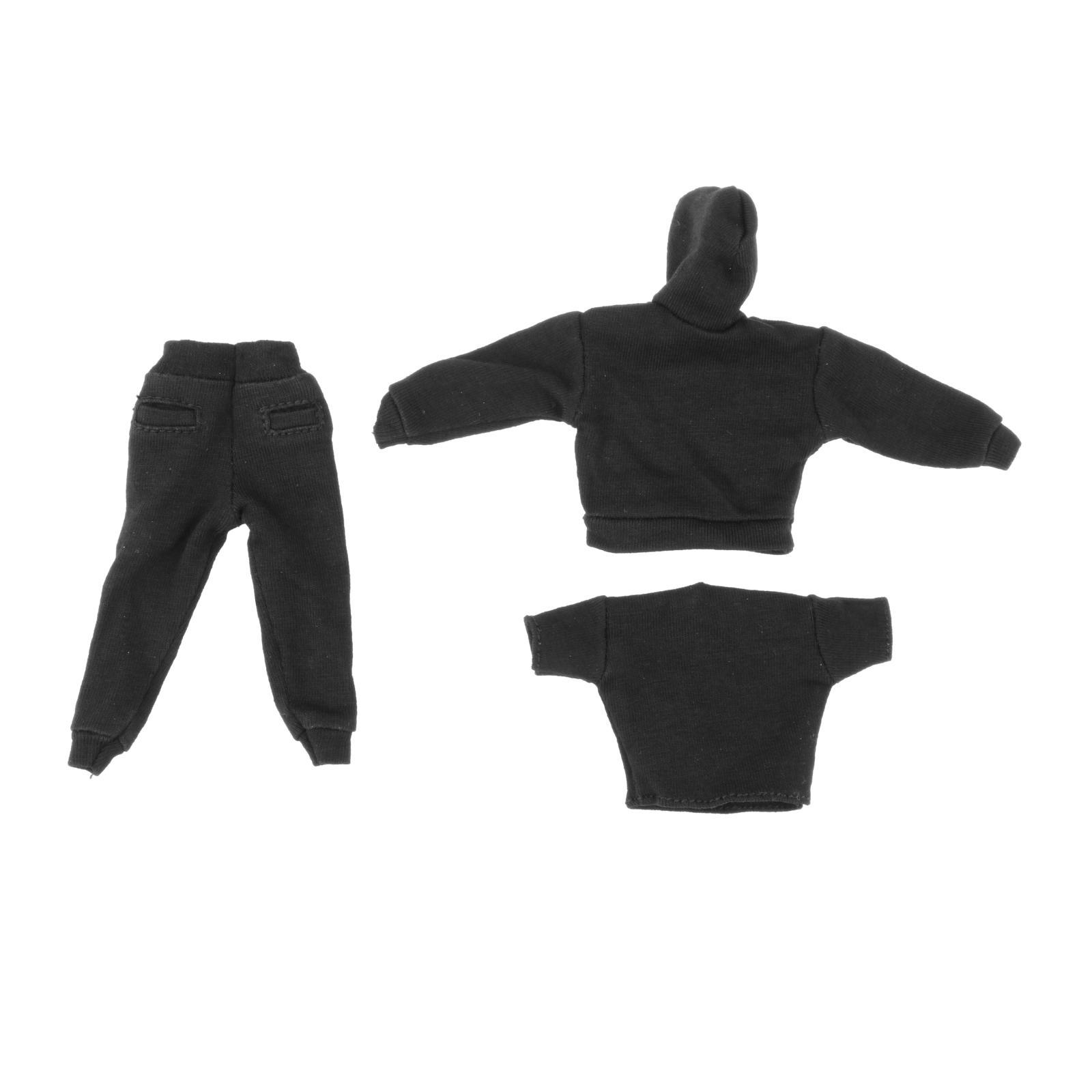 1/12スケールの男性用パーカー、Tシャツ、パンツのセット。 - T-Shirts のレビューと価格